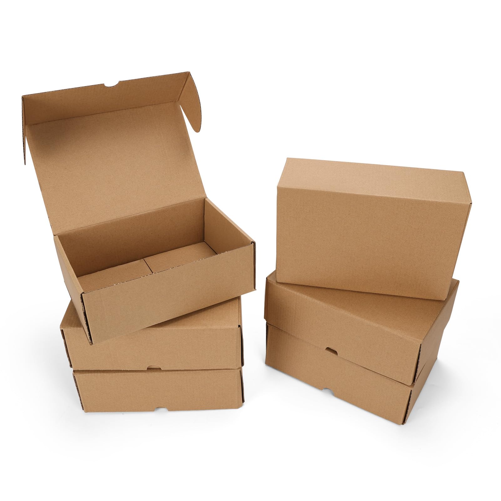 PHAREGE 9x6x3 inch Shipping Boxes 6 Pack Brown, Tab Lock Tuck Top Mailer Boxes for Packaging Small Business, Medium Cardboard Gift Boxes for Wrapping