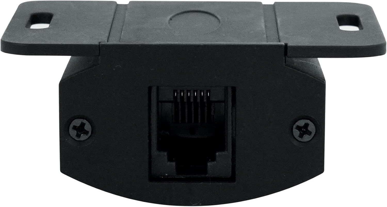 posterior view of the dash mount gain control module showing the RJ45 port for connection to the ampmés viu.