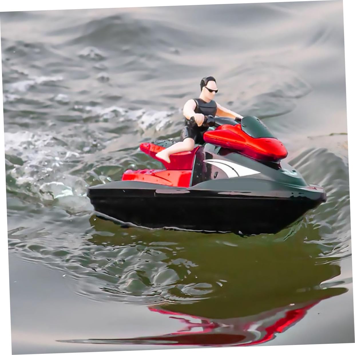 SUPVOX Barco RC de 2, 4 GHz Rojo con Batería 3, 7v 500mah en Abs