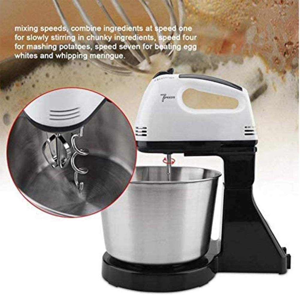 Frullatore a Mano, 7 velocità con Funzione Turbo, Include Ganci per impastare e fruste per frullare, per frullare Biscotti, Brownie, Torte, pastelle per Pasta 220V Robot da Cucina