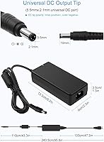 Vista 2 de ALITOVE 24V Power Supply 4A 96W ACDC Adapter 100-240V AC to DC 24 Volt Converter 4amp 3.75A 3.5A 3.3A 3.2A Transformer 5.5x2.5mm for LED Strip CCTV