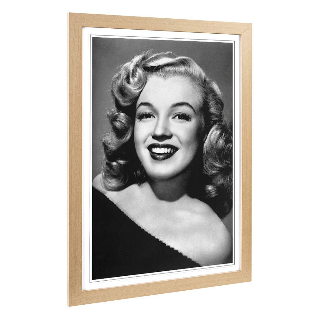Big Box Art Framed Print of Marilyn Monroe (4) Design | Wall Art Picture | Home Decor for Kitchen, Living, Dining Room, Lounge, Bedroom, Hallway, Office, Oak, A2 / 24.5x18 Inch / 62x45cm