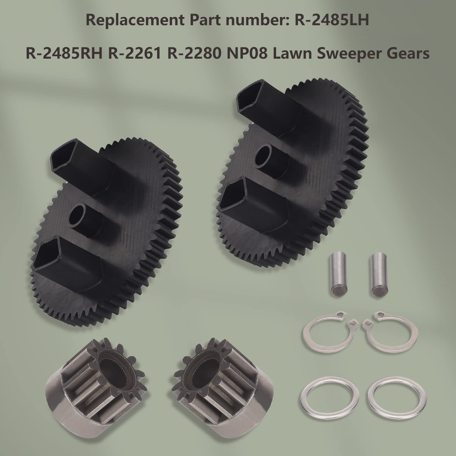 ZHIXING R-2280 NP08 芝生スイーパー 60歯ギア John-Deere/B-rinlyHardy STS 42インチ 芝生スイーパー 地上作業用芝生スイーパーギア用 2個セット ハイガー 電動 スイーパー コード式 人工芝掃除 落ち葉回収