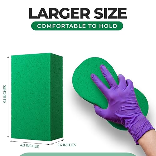 Large Sponges for Cleaning - 2 Pack - Multi-Purpose Cleaning Sponge, Perfect as Car Wash Sponge, Household Cleaning Sponges, Tile Grout Sponge, Sponges for Painting, Large Sponge for Washing Cars - Thumbnail 2