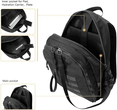 Miniatura 4 de EXCELLENT ELITE SPANKER Mochila táctica militar Mochila desmontable se convierte rápidamente en chaleco al aire libre (negro), Negro -, Computadora