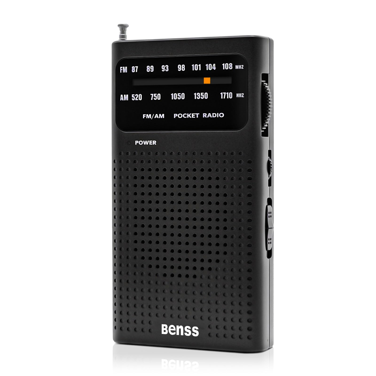 Small Radios Portable AM FM, transistor radios 2AA Battery Operated with Best Reception, Radio with Speaker & Headphone Jack, Pocket Radio for Indoor, Outdoor and Emergency Use(Black)