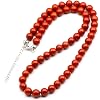 Natural Red Jasper Beaded Choker, Genuine Red Crystal Necklace, Fancy Gemstone Choker, 8mm Beads, Unique Fashion Jewelry, Healing Crystal Chakra Necklace, Durable Stone Necklace, Aries Necklace
