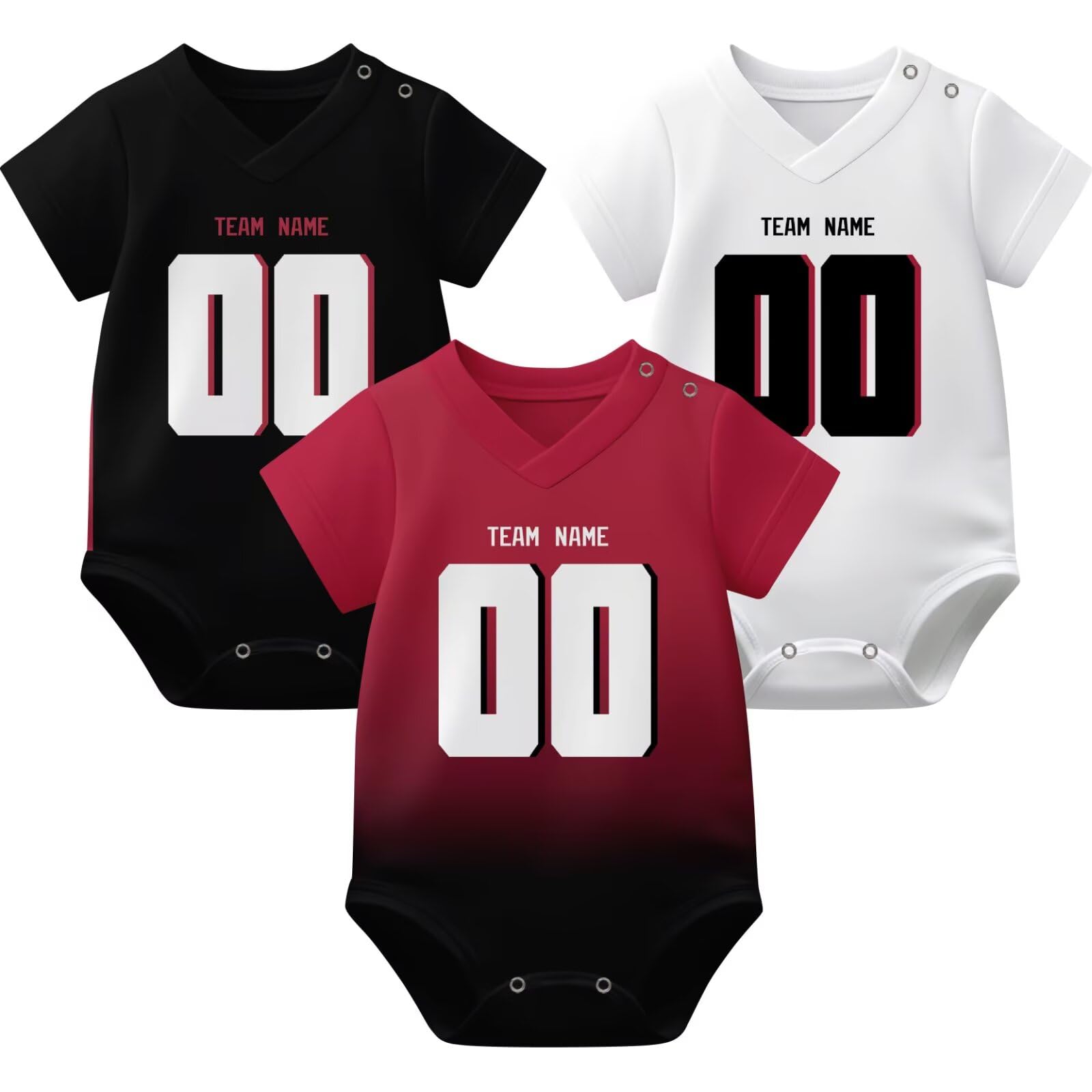 KREDE Baby Clothes Unisex Bodysuit Jersey Style Custom Name Number for Baby Boys