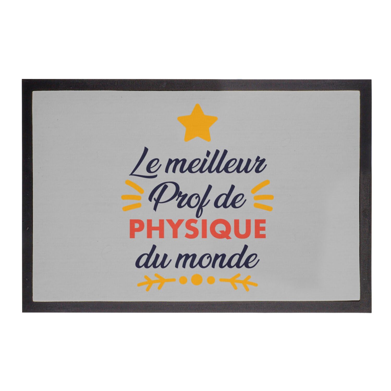 Paillasson science gris grand format 75x50cm pour entrée laboratoire de lycée