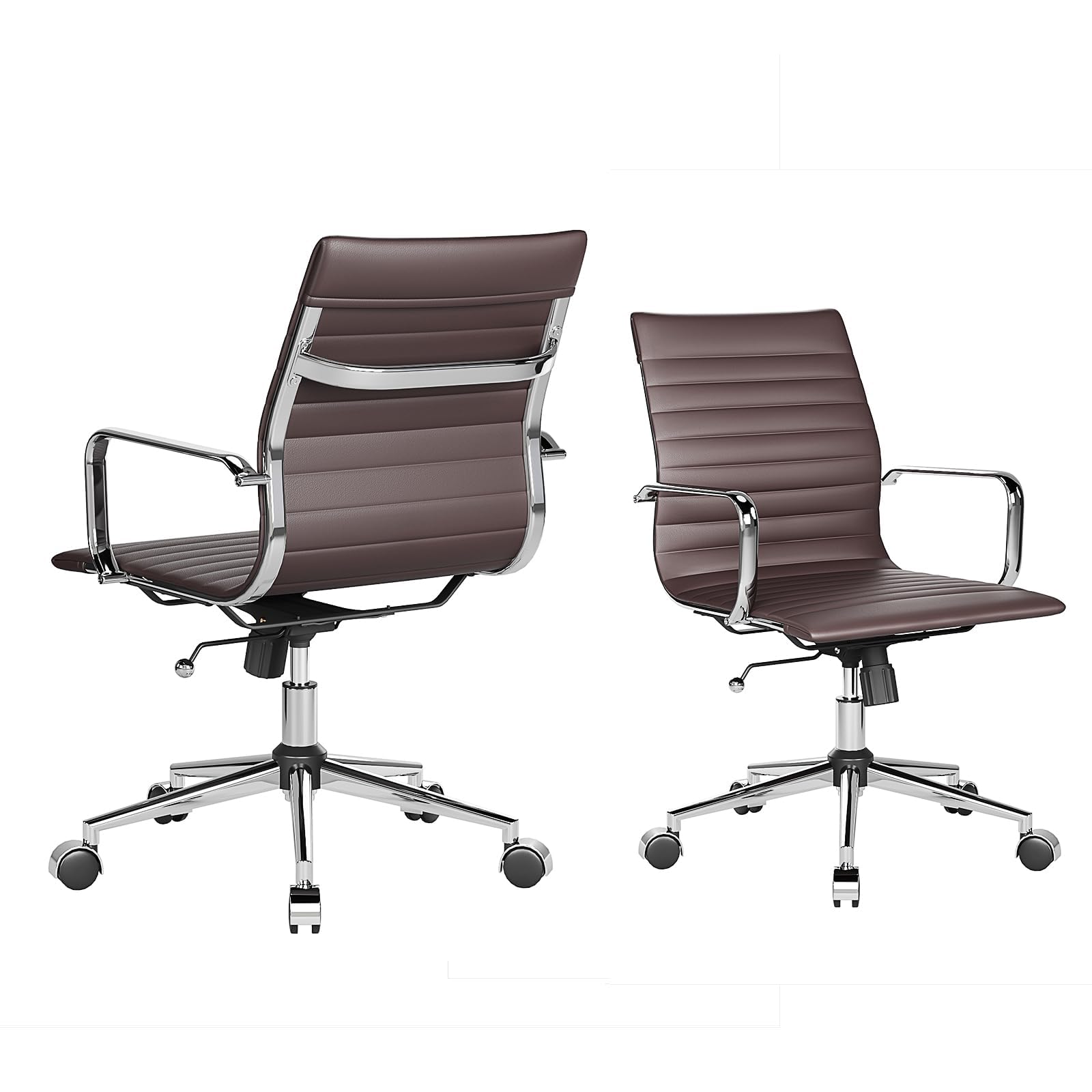 Arm Chair Ergonomic Office Chair with Wheels and Armrests Adjustable Heavy-Duty Swivel Chair for Home and Office Wide 22.83in Seat for Women and Men，