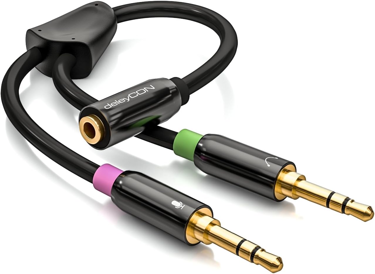 3 5mm Audio Klinke Y Kabel Headset Splitter www.amazon.de