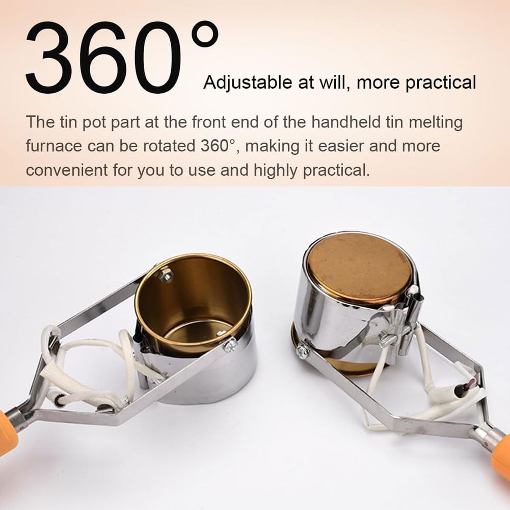 Mini-casserole à plomb, 300 W, portable, électrique, for soudure, étain, avec plage de température de 100 à 450 ℃, réchaud de rinçage domestique portable, for moules de poids de pêche et pendentifs(25