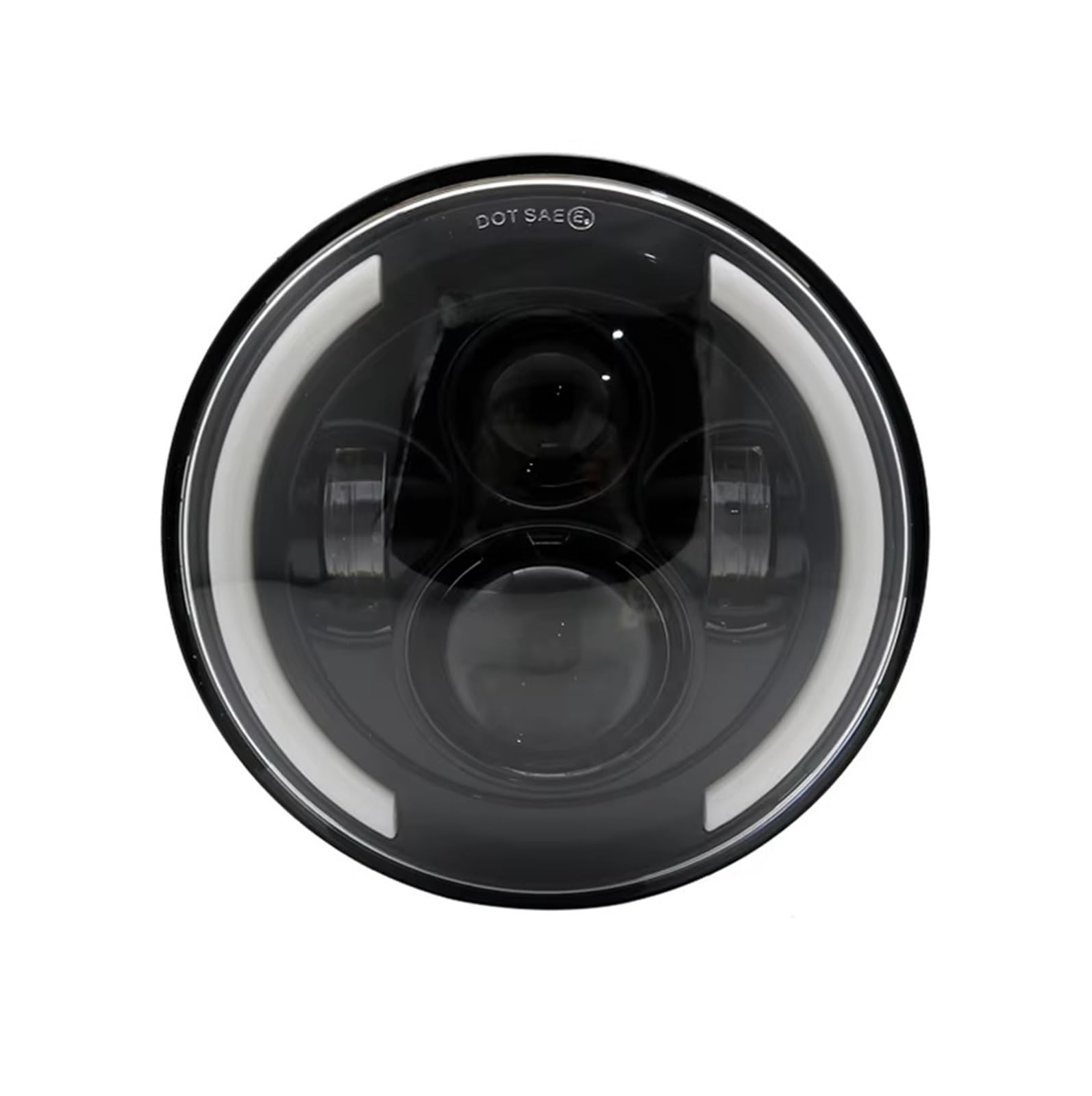 Moto Faro Fanale Faro 7 Pollici Rotondo 4 Lampadine LED con Design Doppio Colore Angel Eye per Suzuki per Samurai SJ410 per Wrangler JK per Lada per Niva 4x4