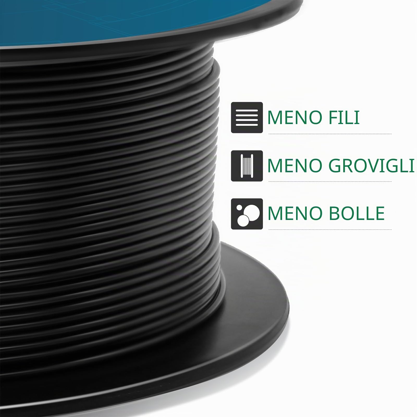 GEEETECH PETG Filamento 1,75 mm, filamento per stampante 3D, 1 kg per bobina, 2 bobine, nero&bianco