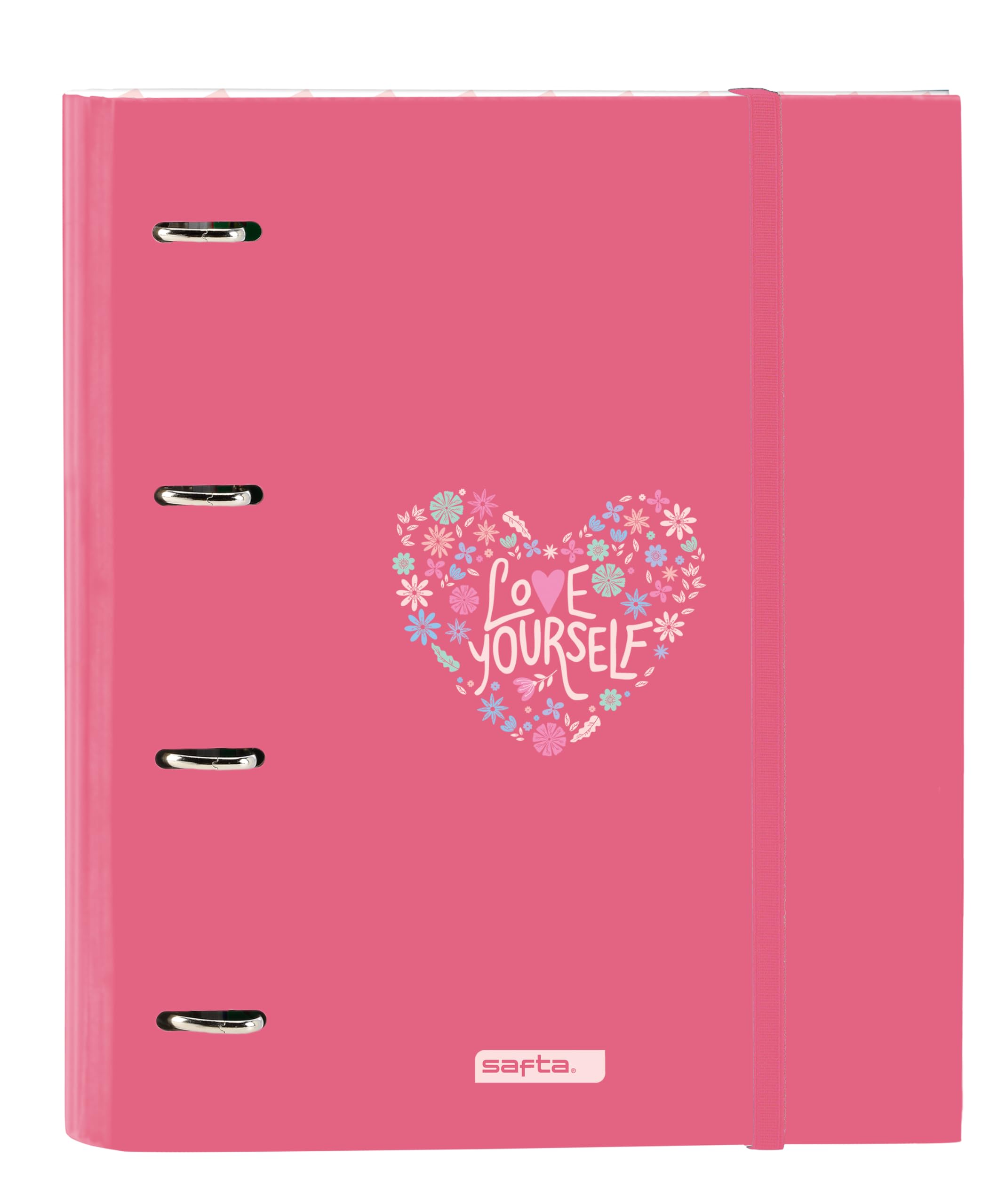 Safta FEELING – 4 Ring Binder 35 cm with 100 A4 Sheets, Ideal for Children of Different Ages, Comfortable and Versatile, Quality and Resistance, 27 x 3.5 x 32 cm, multicoloured, M, Casual