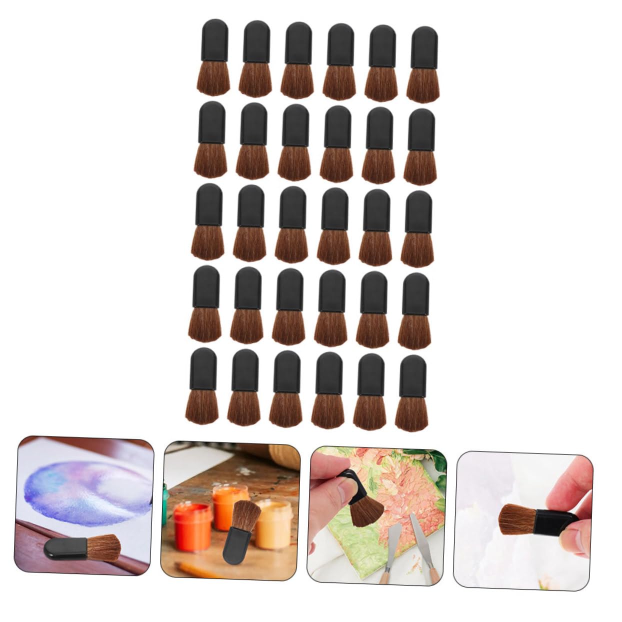 Outanaya 30pcs Travel Makeup Brush Blush Brush for Foundation Blush and Powders