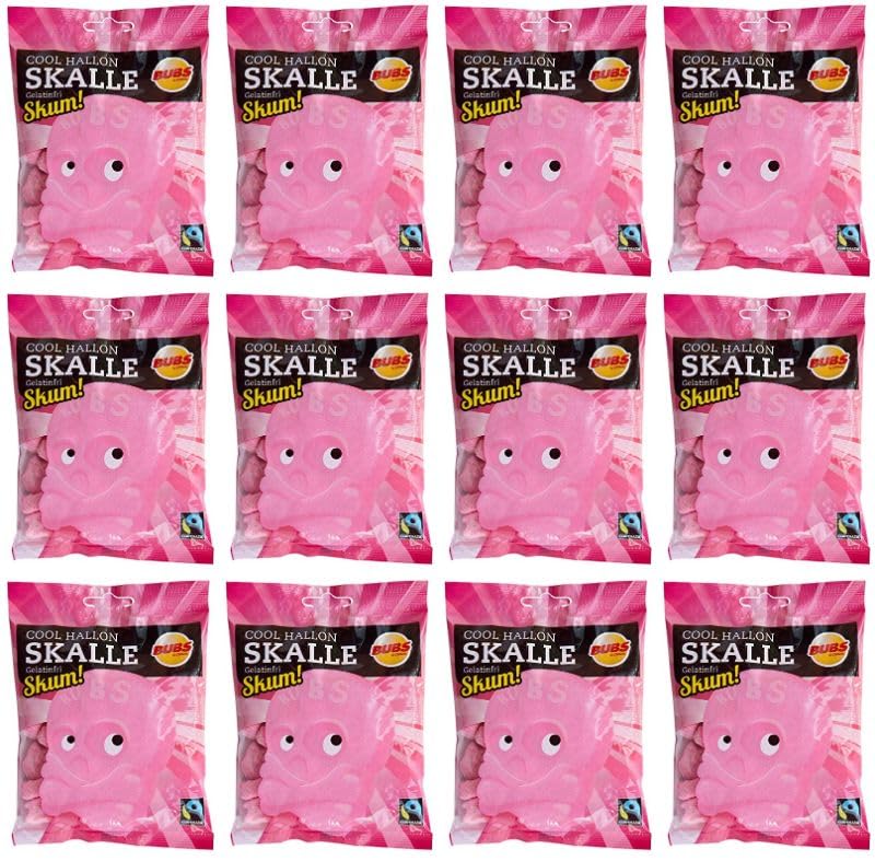Bonbon Bubs Skull Cool Raspberry Réglisse sans gélatine sachet 90g lot de 12