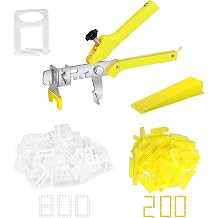 Tile Leveling System with Plier - Tile Spacers and Reusable Wedges, Tile Leveling Clips Tile Tools for Tiles and Stone Installation 1/8 * 800 Spacers and 200 Wedges