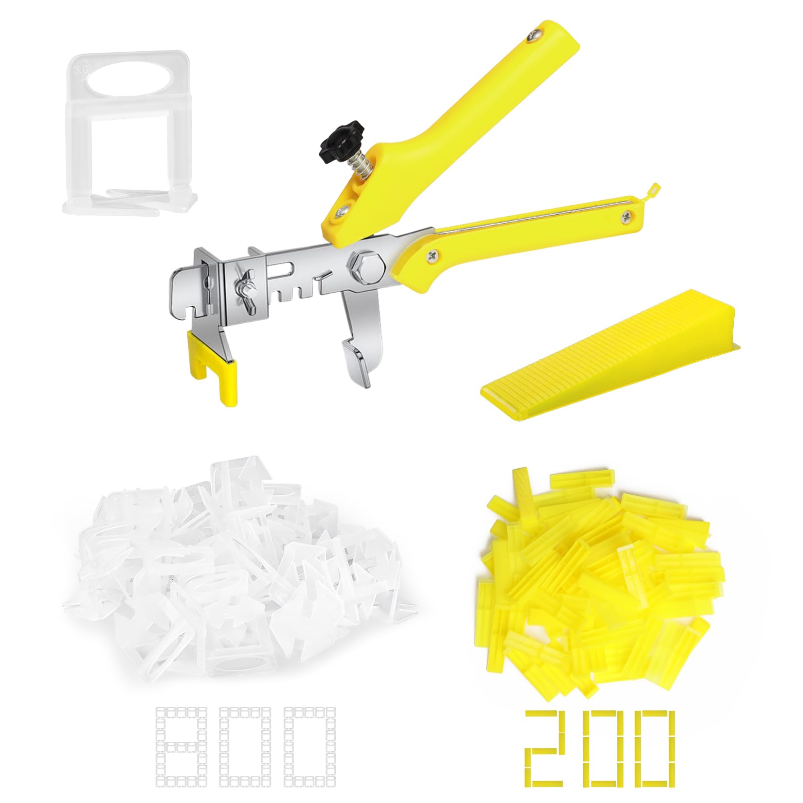 Sistema de nivelación de azulejos con alicates, espaciadores de azulejos y cuñas reutilizables, clips de nivelación de azulejos, herramientas de azulejos para instalación de azulejos y piedras