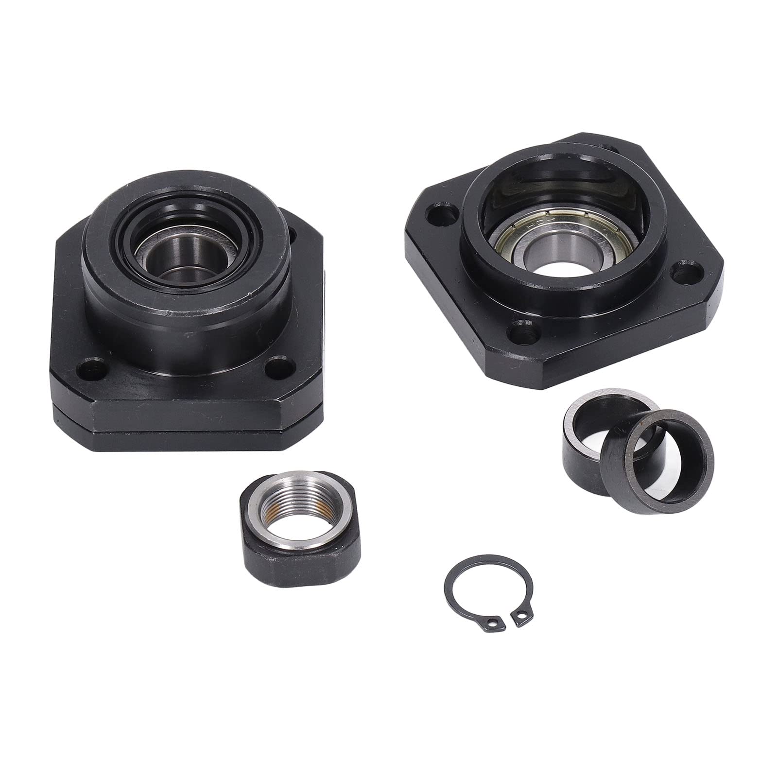 Screw End Support FK15 FF15 Bearing Block Set Kit, C7 Grade Conversion, Accuracy 0.05mm, Installation, Durably Carbon Steel Material, For SFU2005 SFU2010 Screw
