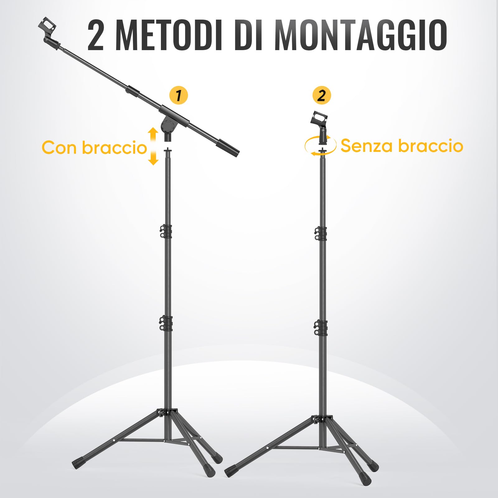 GLEAM Supporto per microfono - Supporto per microfono con braccio per treppiede con borsa per il trasporto (treppiede)