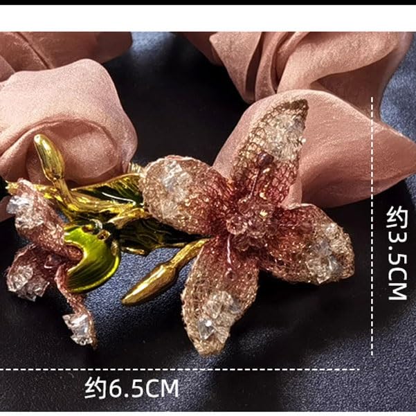 High End Hair Accessoriescrystal Clover Headweartie Headbandswomen's Large Intestine Rings(Gray) image 4