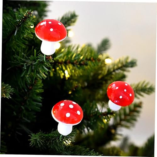 Miniatura 7 de Amosfun 12 mini figuras de hadas, decoración de guirnalda de plantas en maceta, miniaturas de hongos, adornos de árbol de Navidad, decoraciones de