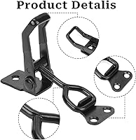 Vista 3 de 2 abrazaderas de cierre de palanca negras de 300 libras, cierre ajustable resistente – Abrazaderas de metal para puerta de fumador de liberación