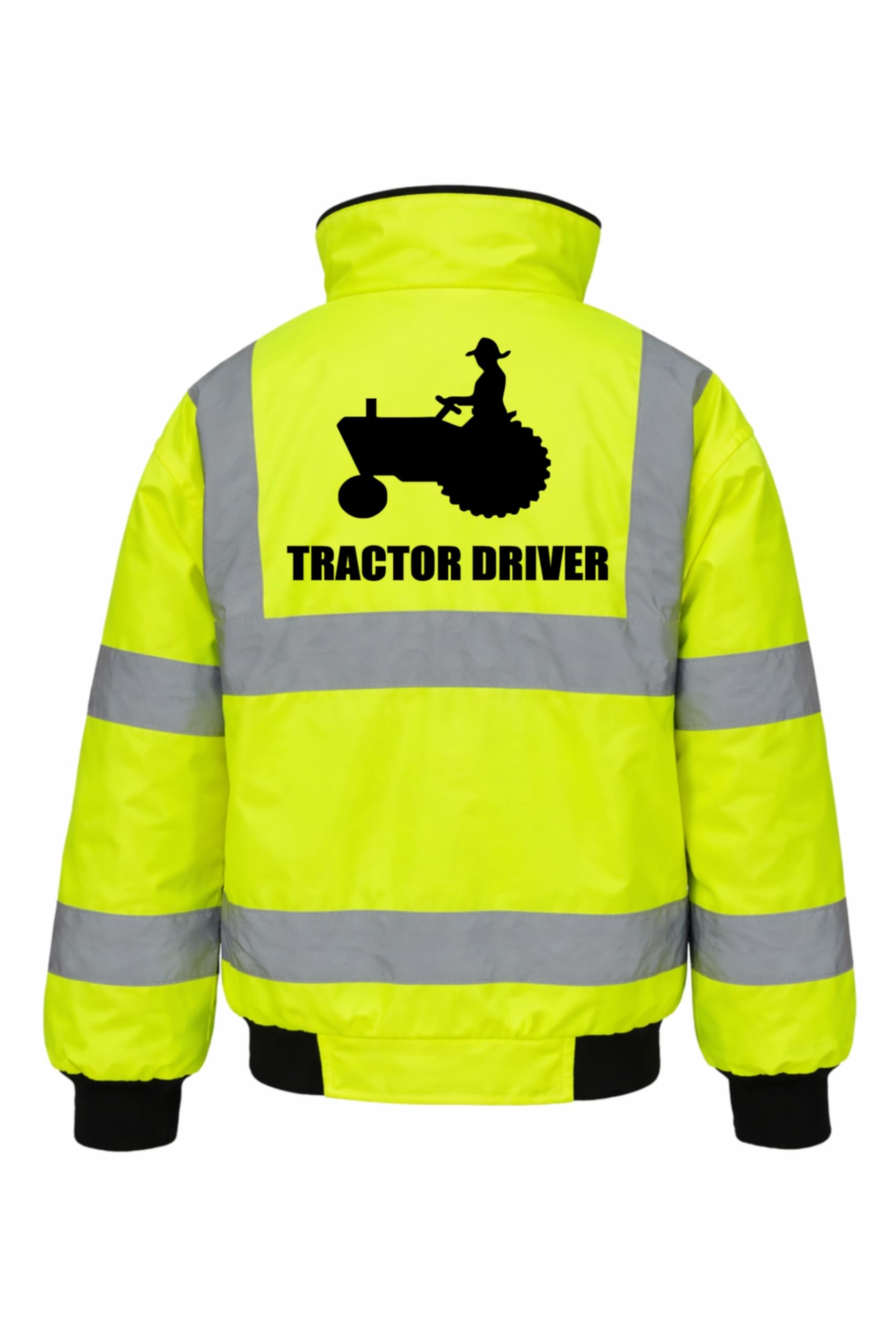 Tractor Driver Kids Hi Vis Yellow Bomber Jacket, Reflective High Visibility Safety Childs Coat, By Brook Hi Vis, Small 4-6 Years