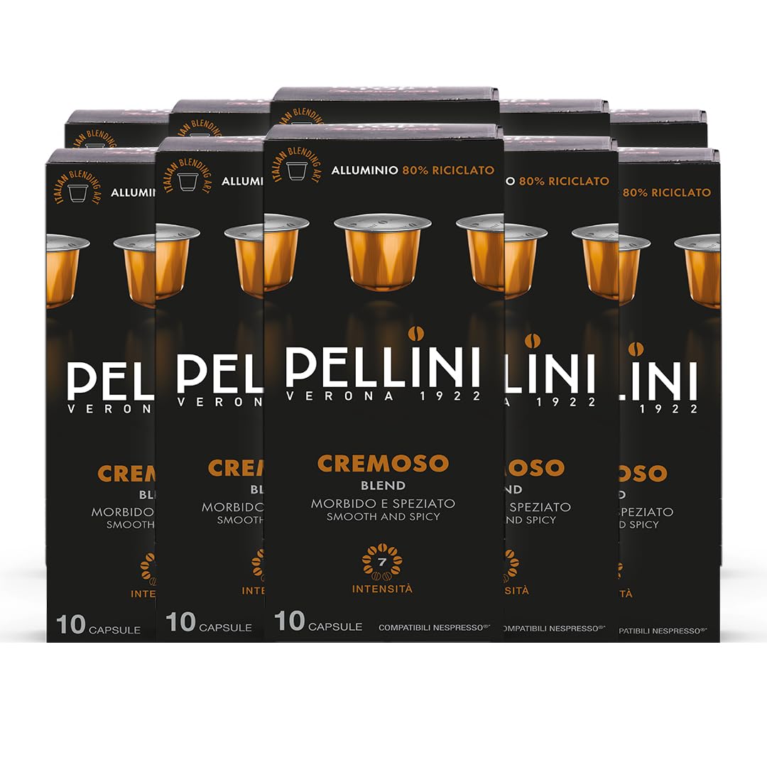 Pellini Cremoso, 100 Capsule in Alluminio Compatibili Nespresso
