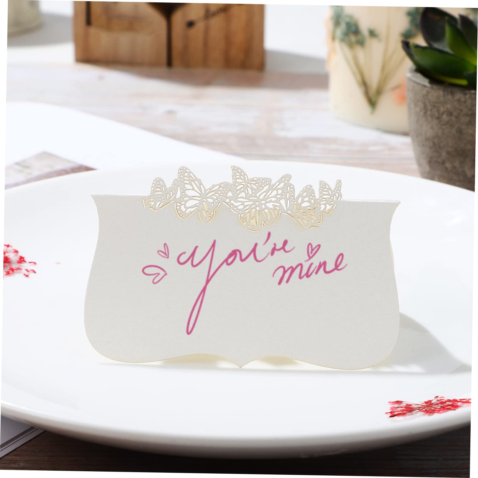 NUOBESTY 150stücke Tischkarten Mit Schmetterlingsdesign Beschriftbare Platzkarten Für Hochzeiten Partys Und Feierlichkeiten Und Karten Cremefarbenem
