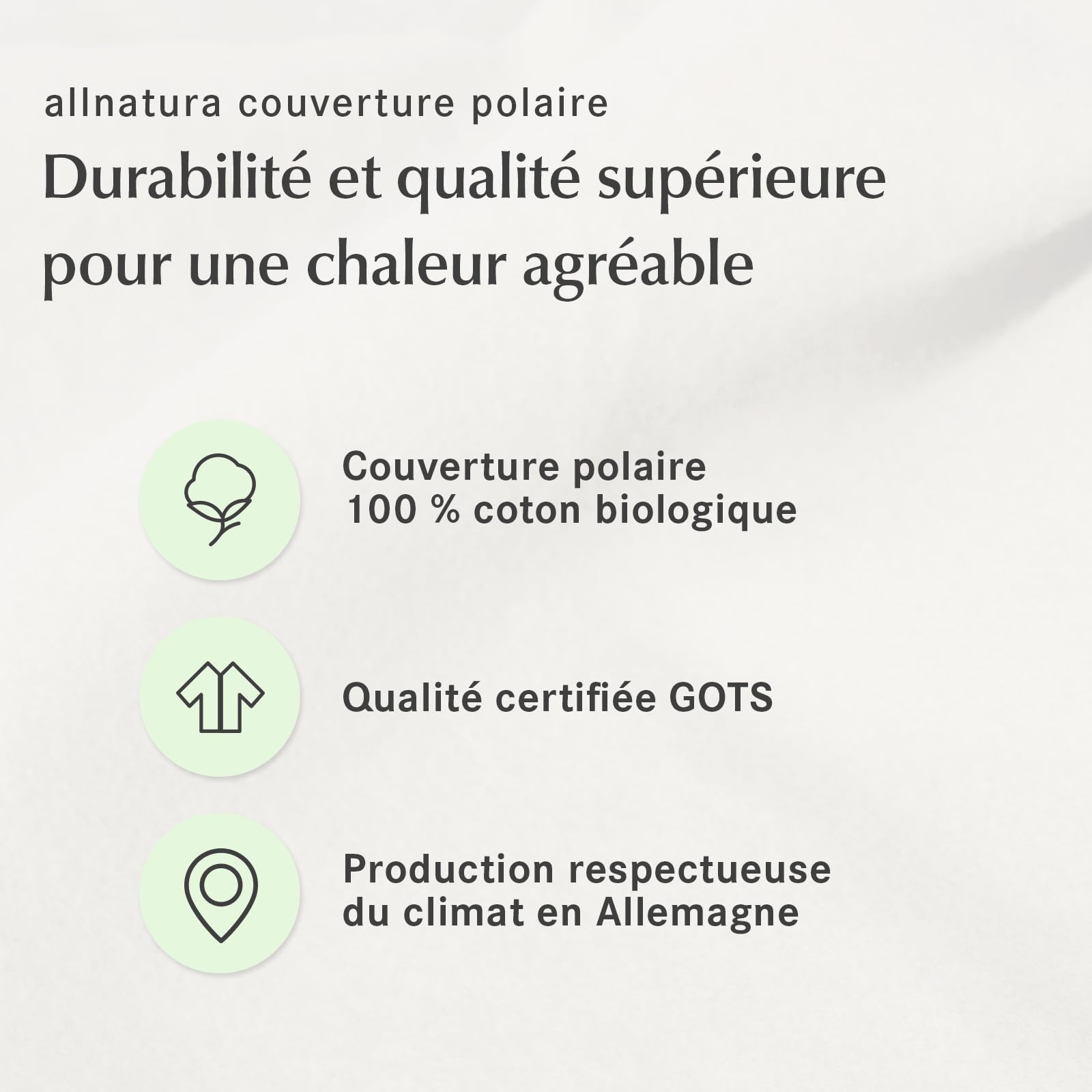 allnatura Plaid Beige 140x200 cm Cotona-Double – Grande Taille pour canapé XXL – Couverture Chaude épaisse en Coton Bio certifié GOTS – pour Lit 2 Personnes, Blanket Cocooning – fabriqué en Allemagne