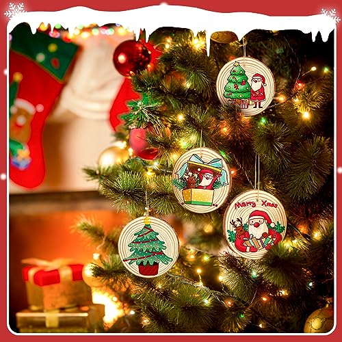Tranches de bois pré-percées pour créer vos décorations de Noël et de table