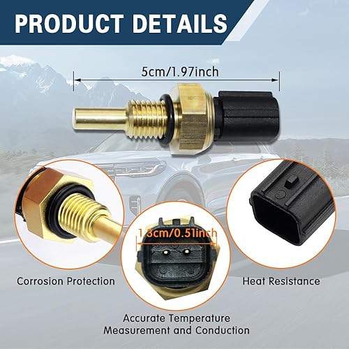 Miniatura 3 de Sensor de temperatura del refrigerante de agua del motor, 158-0811 37870-PNA-003 37870-PLC-004 Sensor de temperatura del agua compatible con Honda