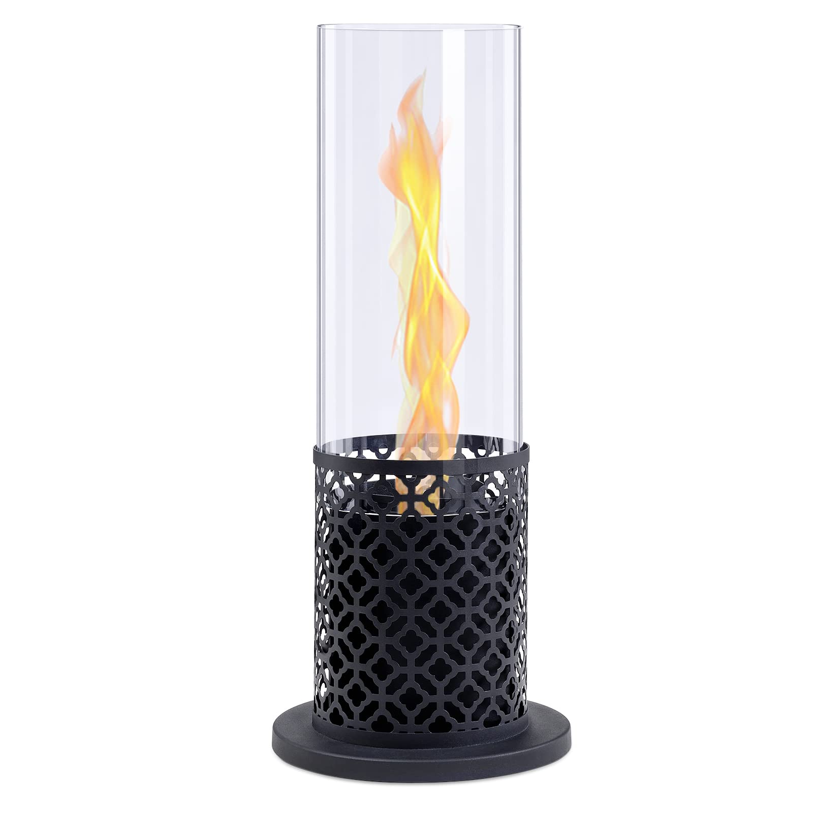BRIAN & DANY Portable Bio Ethanol Fireplace, Smokeless Firepit with Tornado Flame Effect for Indoor & Outdoor, Black