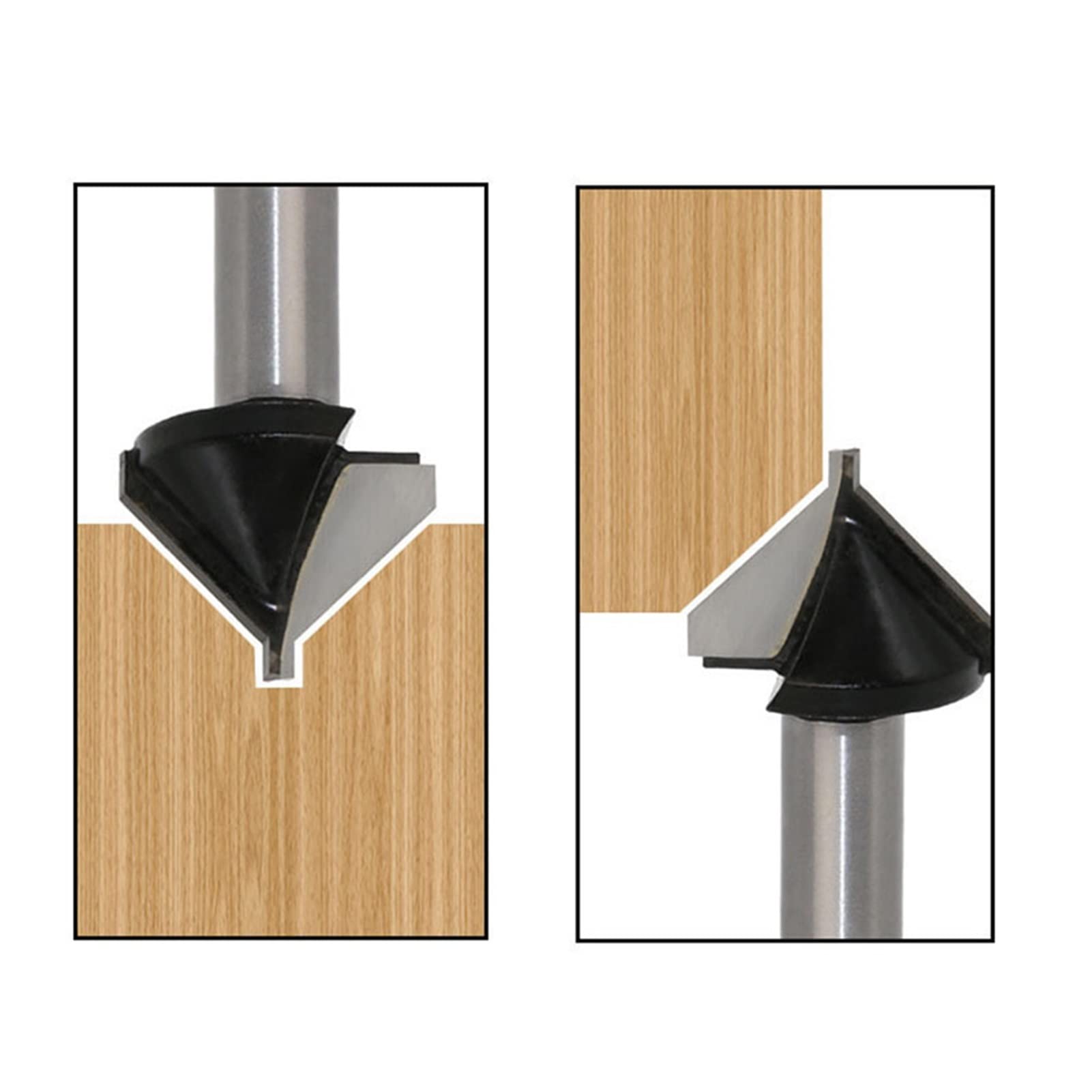 Cortador de fresado de superficie 1 pieza 12.7mm Shank 32mm Diámetro V-Groove Ruta recta Router Bit Tungsten Carbide Cortador de madera Herramientas de carpintería