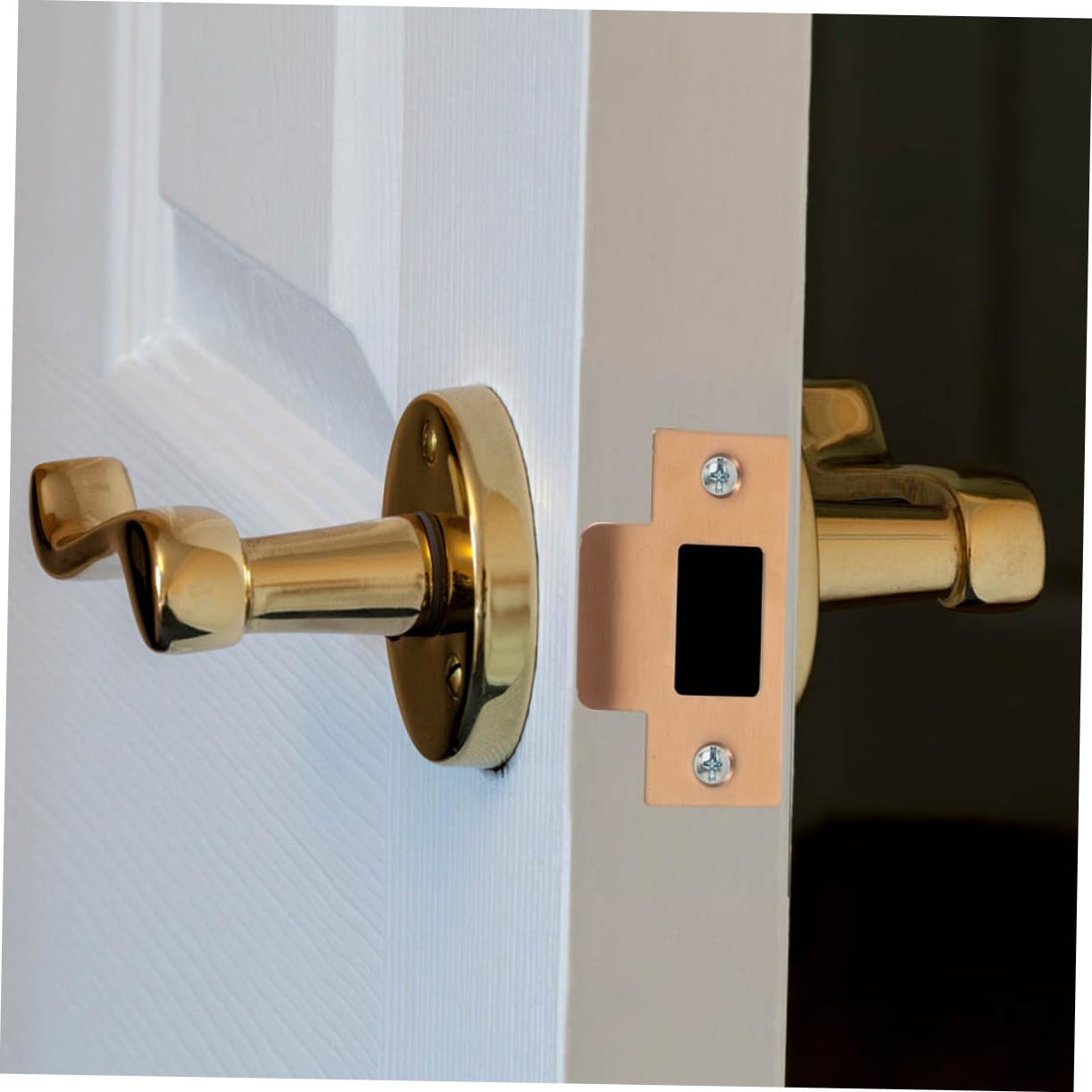 DOITOOL 12 Ensembles Accessoires de serrure de porte monter planche changer prise multiple crochets door lock verrou portail couvertures de porte plaque de renfort de porte gâche Plastique