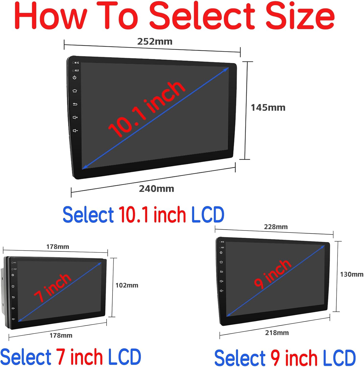 Replacement Inner LCD Display Panel for Android Head Unit Car Stereo Radio GPS Navigation, 1024x600 Resolution – Fix Distorted, White Screen or Lines (Long Side 60P, 9")