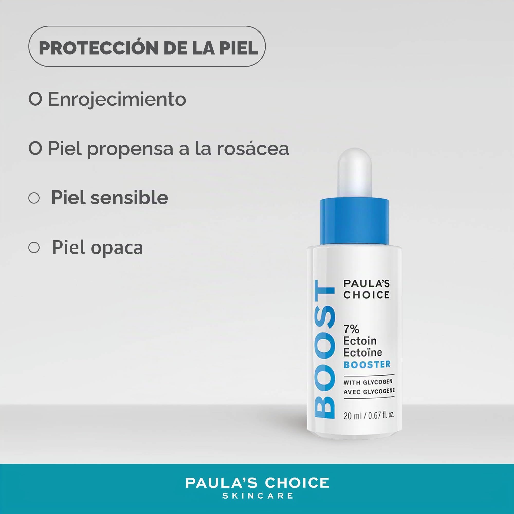 Paula's Choice Booster 7% Ectoína + Ácido Hialurónico, 20 ml | Sérum Facial Hidratante - 7 Beneficios En 1 Gota - Calma, Protege Y Repara La Barrera Cutánea - Pieles Sensibles & Apagadas
