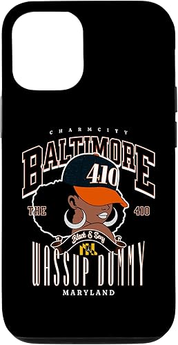 Funda para iPhone 13 Pro 410 con código de área Baltimore Maryland Flag Blaq Girl Bmore Pride