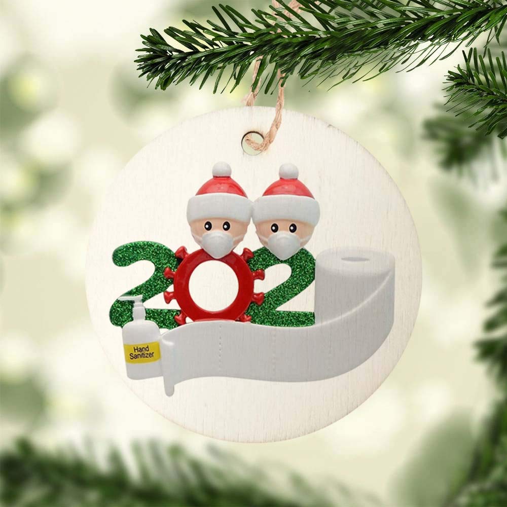 Colgante especial conmemorativo para árbol de Navidad, decoración navideña para miembro de la familia en cuarentena(4)