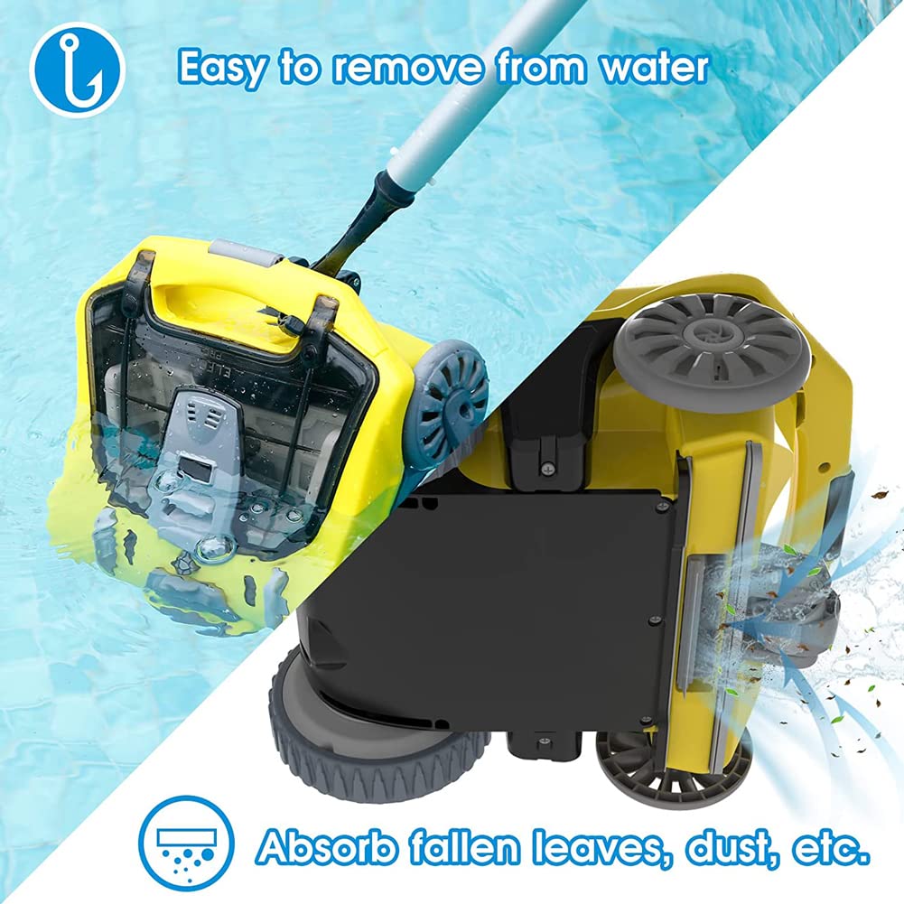 Pulitore automatico per piscine senza fili, pulitore per piscine senza fili, aspirapolvere per piscine fuori terra e piscine interrate con autonomia di 300 minuti, per superficie della piscina fino