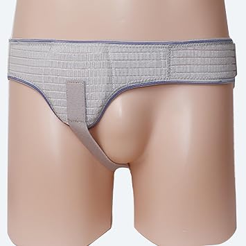Hernia Belt Truss for Men and Women, Inguinal Hernia Support for Left or Right Side with Compression Pad, Adjustable Waist StrapGray,Large
