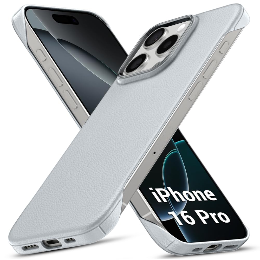 TheGiftKart Hybrid Ultimate Slim Back Case Cover for iPhone 16 Pro | Lightweight Profile | Hard Back Cover for iPhone 16 Pro (PC & TPU, Metal Camera Ring, Leather Texture Finish, Natural Titanium)-image-23