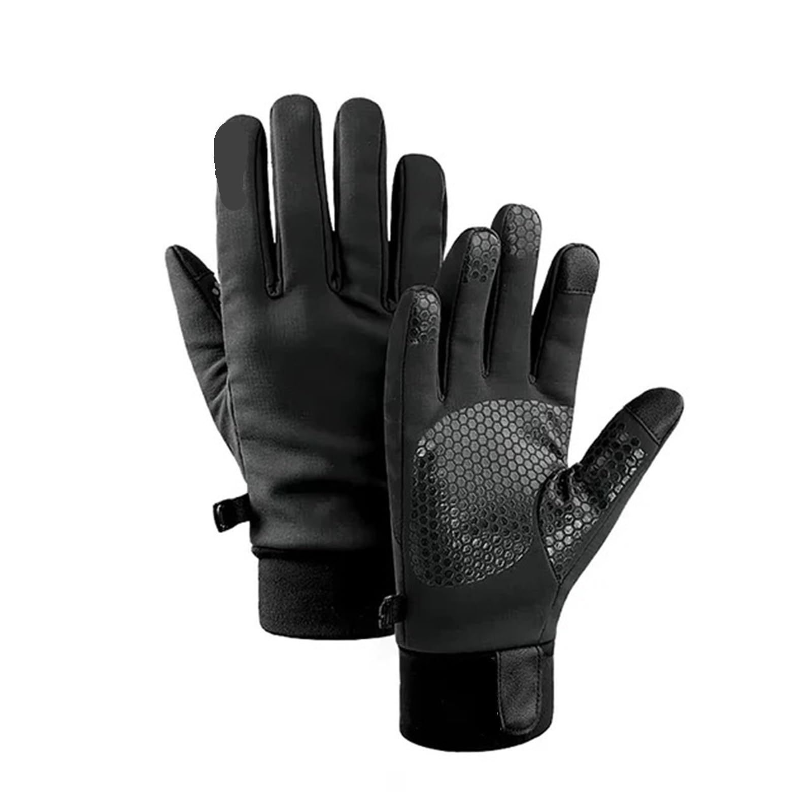 Gants d'escalade Gants d'escalade Chauds et isolés, antidérapants, Coupe-Vent, for Cyclisme, Camping, randonnée, Course à Pied pour Escalade(Black,L)