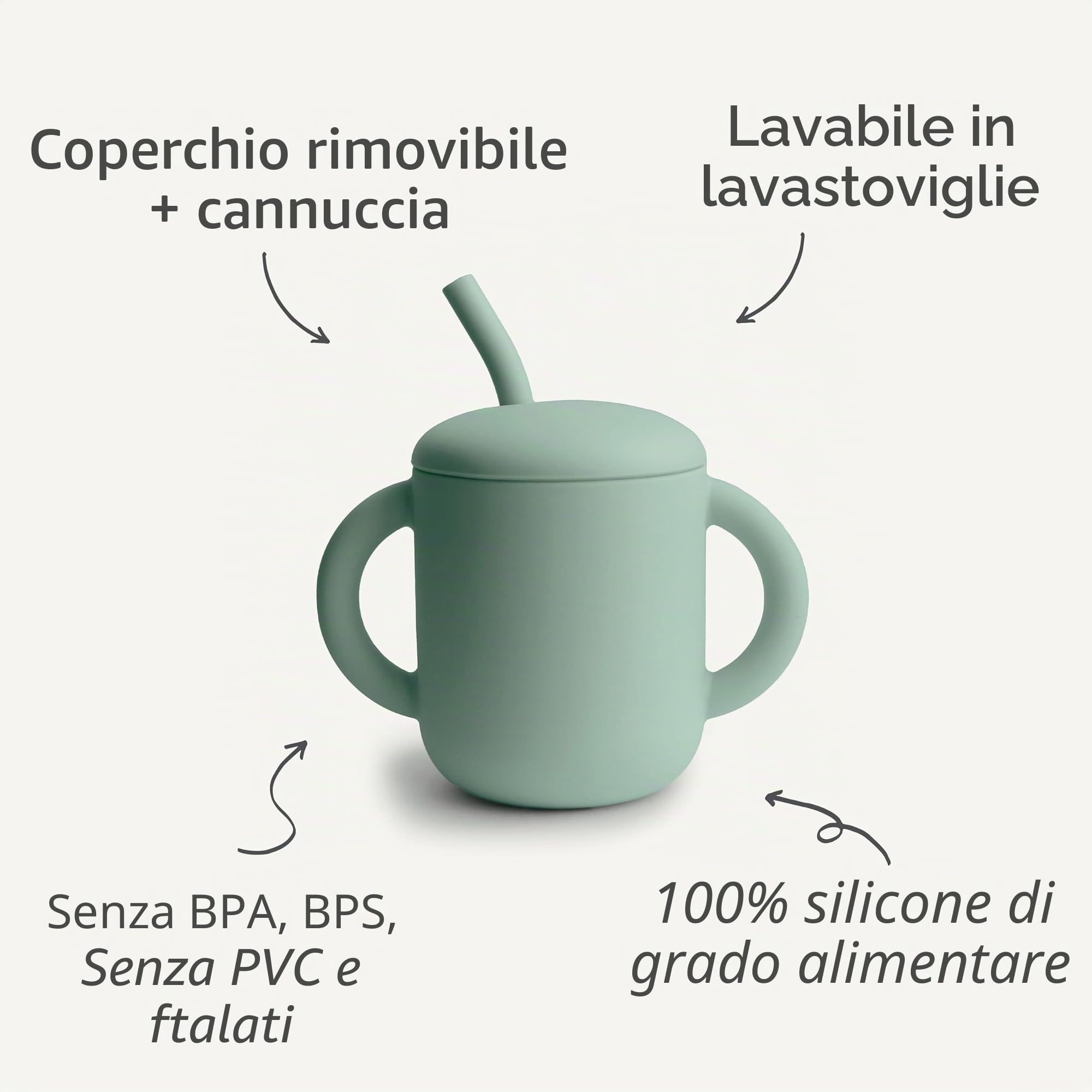 mushie | Tazza da allenamento in silicone e paglia | 6+ mesi | 175 ml, con manici antiscivolo e a prova di fuoriuscite, senza BPA, non perdite, 100% silicone per uso alimentare | Blush