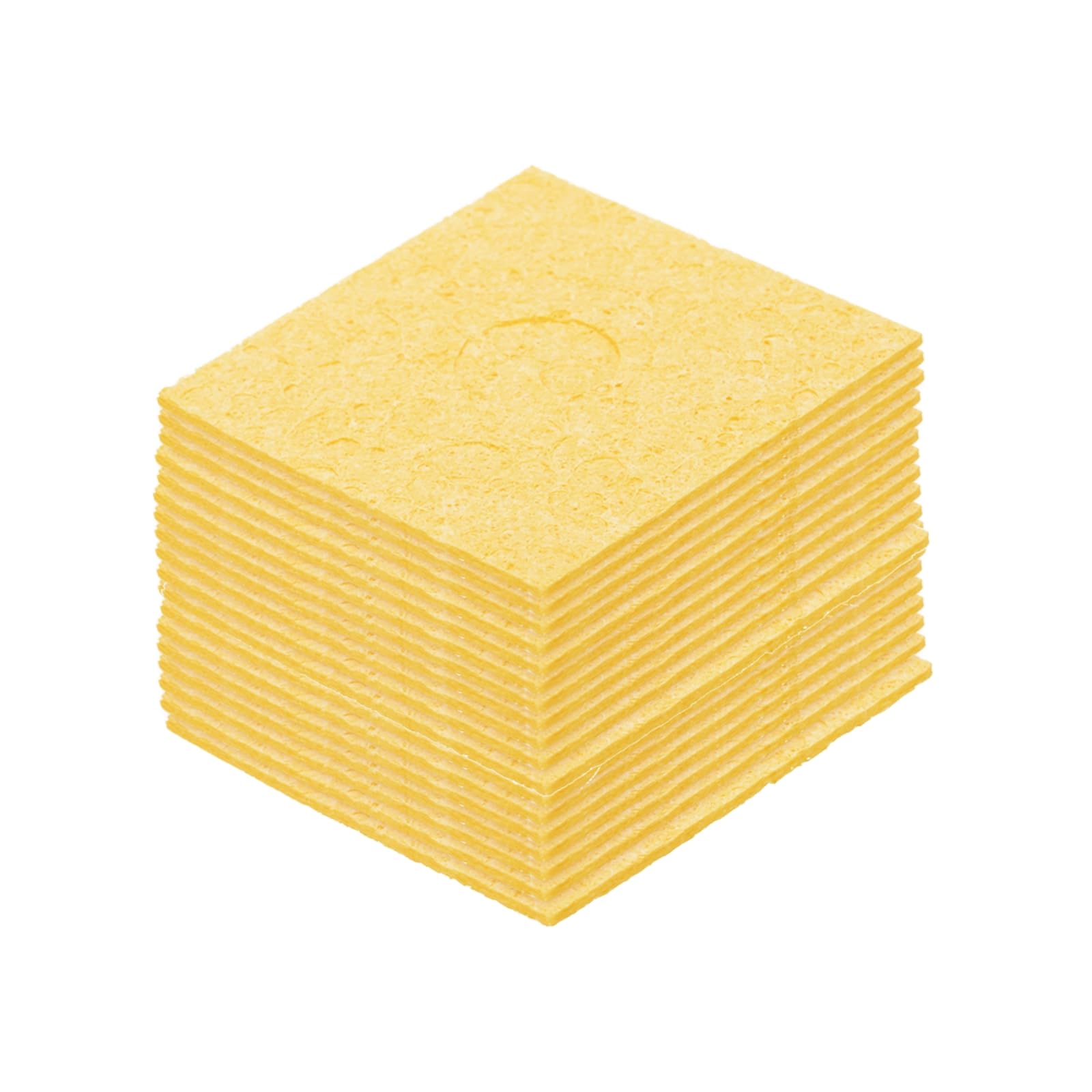 MECCANIXITY 15PCS Soldering Sponge 60 x 60mm Square with Holes Deep Cleaning Pad Welding Tip Iron Replacement for Cleaning Soldering Iron 2mm Natural Thickness 11mm Water Absorption Thickness