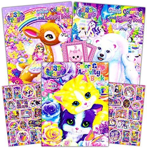 Lisa Frank Coloring Book and Stickers Super Set (Giant Lisa Frank Tri-Fold Coloring and Activity Books and More!)