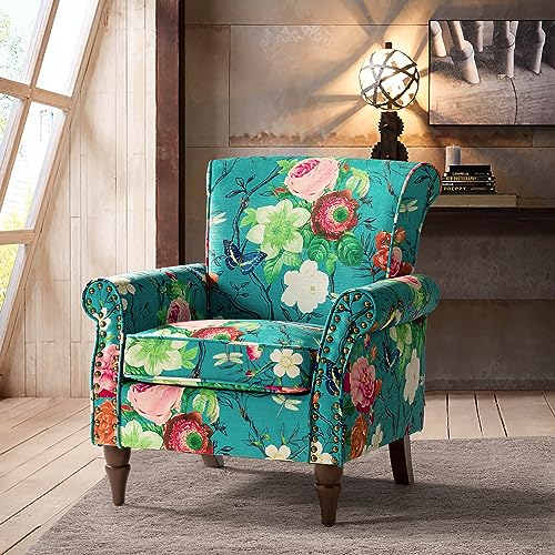HULALA HOME Modern Wingback Accent Chair with Wood Legs & Removable Cushion, Comfy...