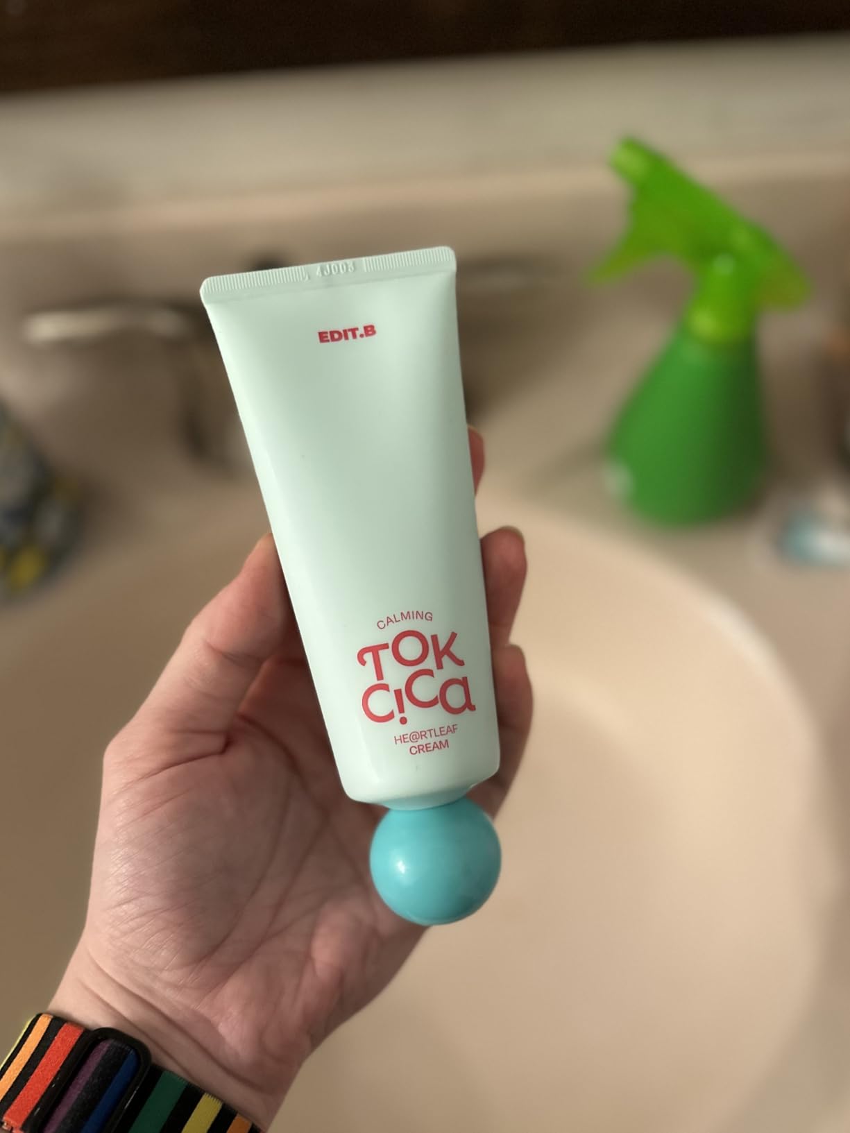 EDIT.B Calming Tok Cica Heartleaf Cream, Instant Cooling & Deep Hydrating Facial Cream for Sensitive Skin, Lightweight Soothing & Relief Moisturizer, Korean Daily Skin Care (3.38 fl.oz. / 100ml)